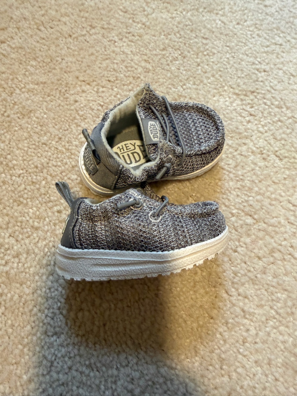 Hey Dude Kids Grey Knit Slip-On Sneakers